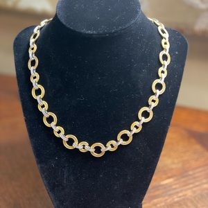 Silver and gold tone link necklace